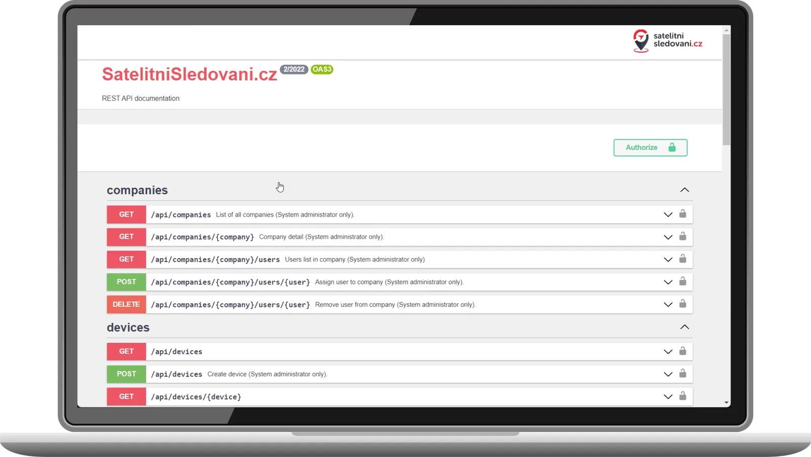 API - rozhraní pro přenos dat