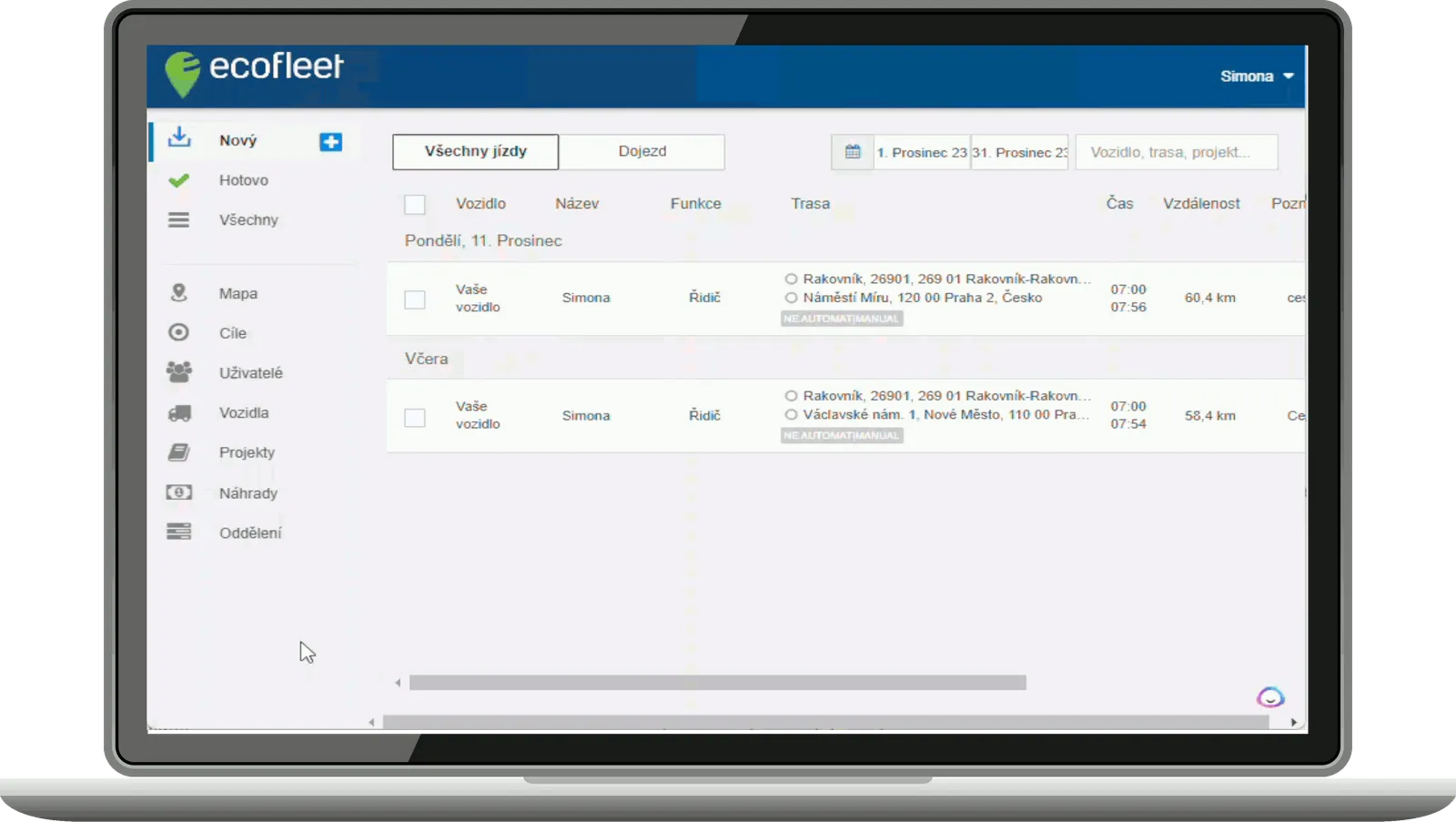 Monitoring teploty zboží 